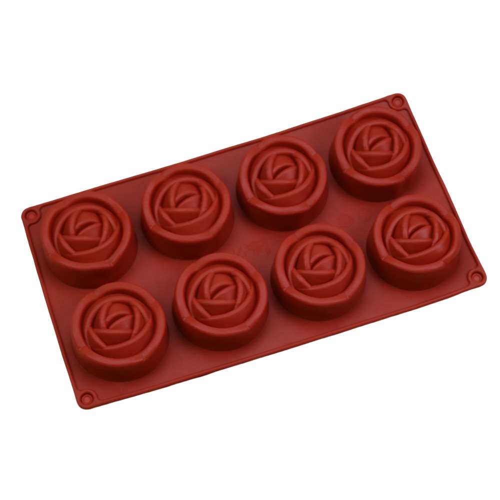 Night Cream - 8 Cavity 3D Rose Flower Silicone