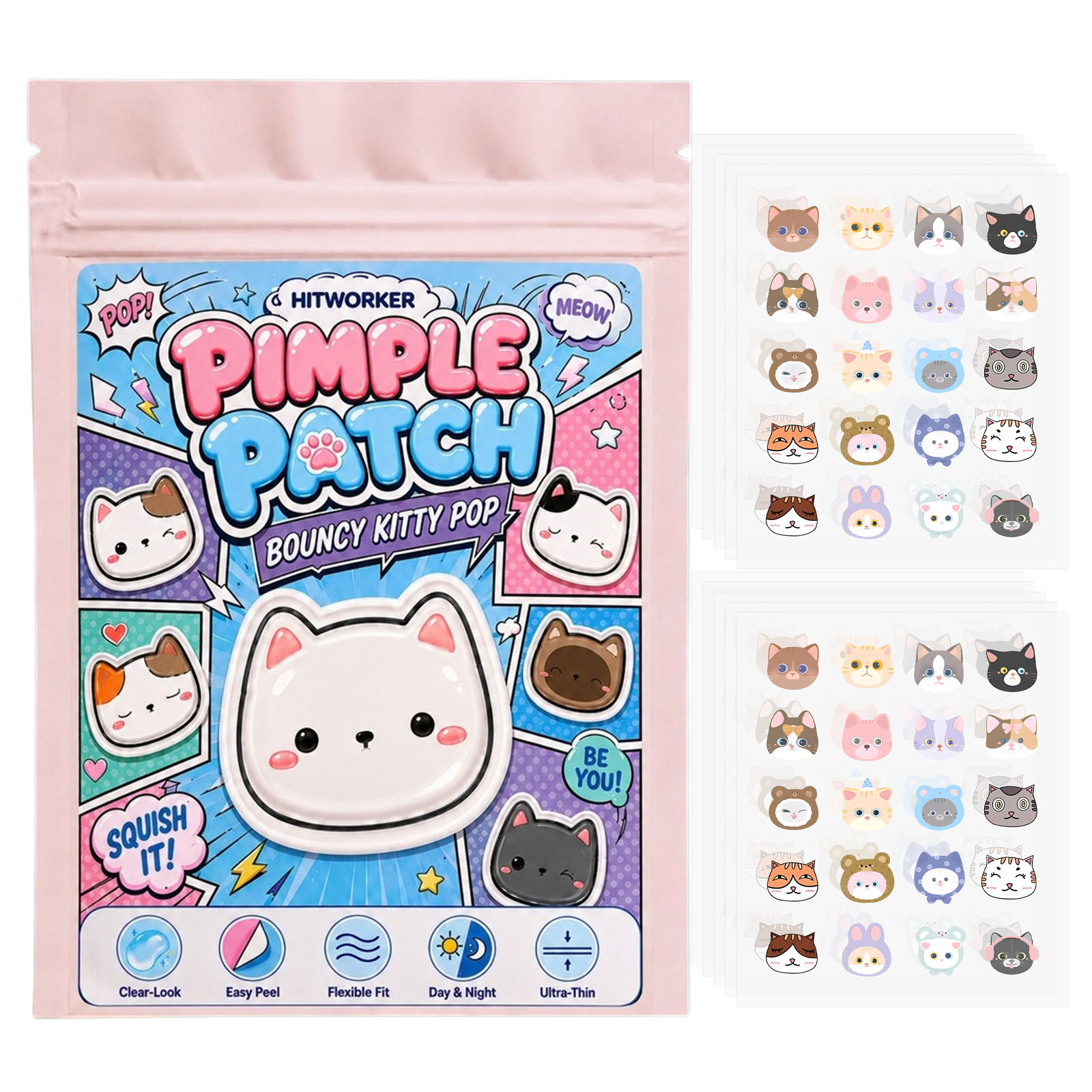 100pcs Cute Cat Pimple Patches - Night Cream recension och pris